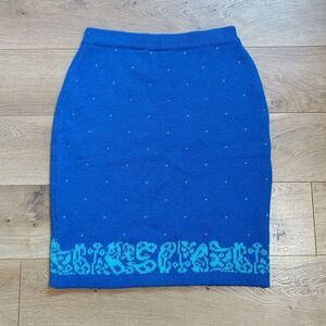 Vintage Nordstrom wool blend winter midi knit skirt L